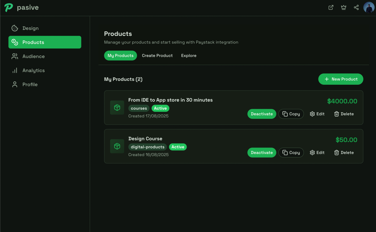 Pasive Dashboard